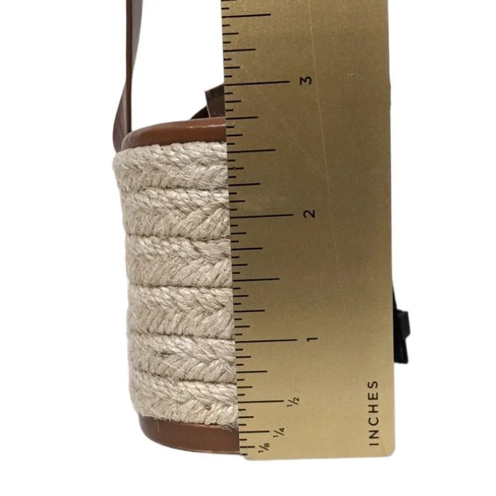 NWT ZARA Leather Ankle Wrap Platform Espadrilles 40
